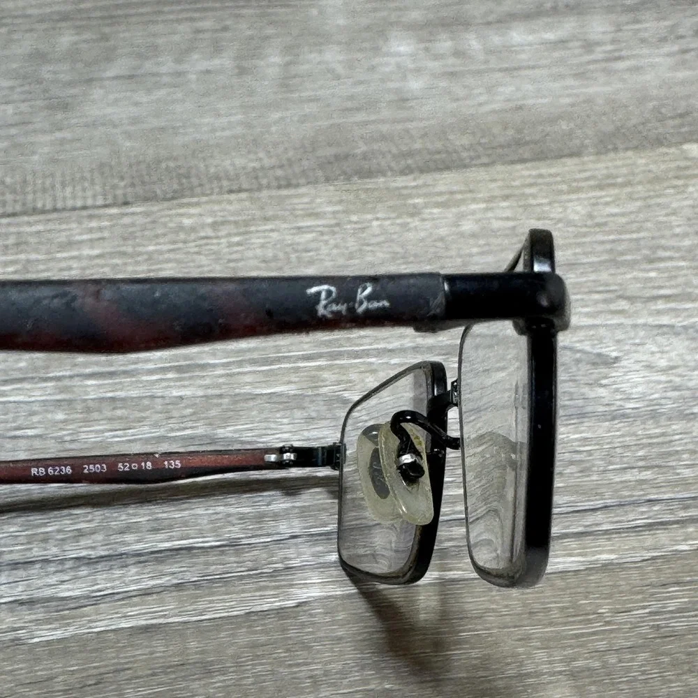 Ray-Ban RB6236 2503 Eyeglass Frames 52-18 135 Rectangular Brown‎ Tortoise Metal